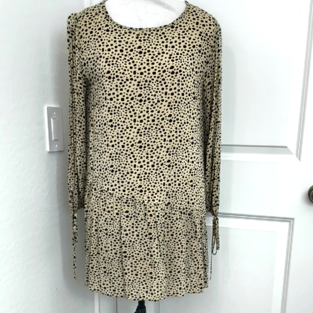 Kori Polka Dot Long Sleeve Dress Size S